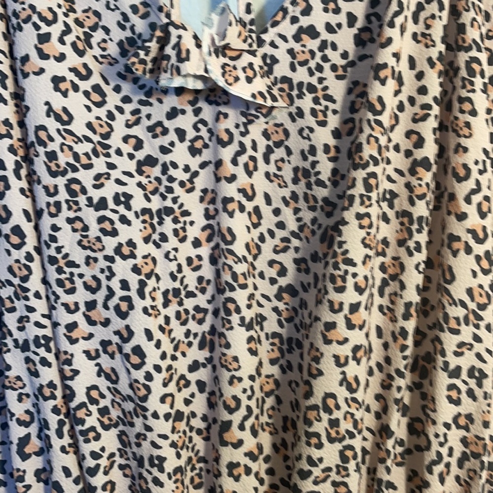 Leopard Print Ruffles Ruched Dress - Picture 3 of 4